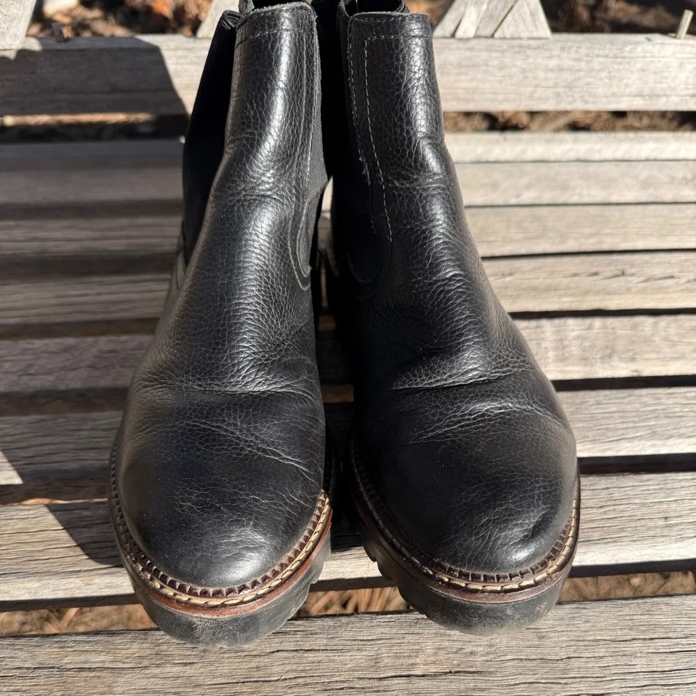 GUC Caslon Chelsea Miller Black Leather Boots Size 7 - Picture 3 of 6